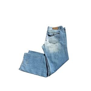 MEK DENIM USA Men’s Dusk Straight‎ Distressed Denim Jeans - Flap Pockets - 42X34